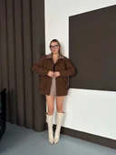 Astarlı yaka detaylı artos ceket kahve st2651019 thumbnail 3