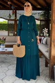 Süreyya Gömlek Elbise Petrol Mavisi thumbnail 2