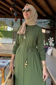 Süreyya Gömlek Elbise Haki thumbnail 4