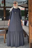 Süreyya Gömlek Elbise Antrasit thumbnail 4