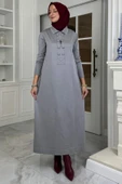 Laçin Triko Elbise Gri thumbnail 1