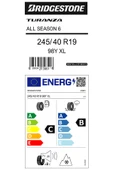 Bridgestone 245/40R19 98Y XL M+S SFM TURANZA ALL SEASON 6 OTO 4MEVSİM LASTİĞİ (ÜRETİM YILI:2025) thumbnail 4