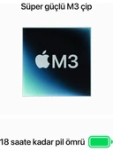 Apple MacBook Air M3 Çip 8GB 256GB SSD macOS 13.6" Taşınabilir Bilgisayar Gece Yarısı MRXV3TU/A TEŞHİR thumbnail 4