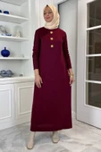 Güneş Triko Elbise Bordo thumbnail 1