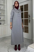 Laçin Triko Elbise Gri thumbnail 3