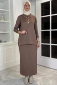 Sare Triko Takım Sütlü Kahve thumbnail 4