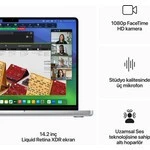 Apple MacBook Pro M3 8GB 512GB SSD macOS 14" Taşınabilir Bilgisayar Gümüş MR7J3TU/A TEŞHİR thumbnail 7