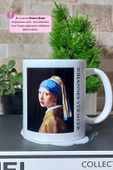 Johannes Vermeer - Tarihi Sanat İnci Küpeli Kız Baskılı Porselen Kupa Bardak thumbnail 3