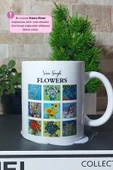 Van Gogh - Tarihi Sanat Tasarımlı Flowers Baskılı Porselen Kupa Bardak thumbnail 3