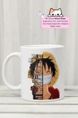 One Piece - Luffy Anime Tasarım Baskılı Porselen Kupa Bardak thumbnail 1