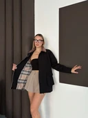 Astarlı yaka detaylı artos ceket siyah st2651019 thumbnail 2