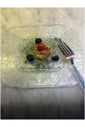 İkram Dünyası Dikdörtgen Cam Meze Tabağı 4 lü 19x23 cm - 1