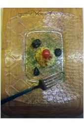 İkram Dünyası Dikdörtgen Cam Meze Tabağı 4 lü 19x23 cm - 3