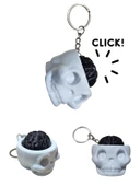 Siyah Kuru Kafa Beyin Klik Anahtarlık Araba Çanta Süs Click Anahtarlık - 1 Adet thumbnail 1