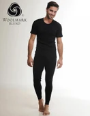 Hasyün Erkek %61 Siyah Yün Kısa Kollu Fanila Atlet Ve Uzun Don İçlik Takım 4000/4001- 1 Set  Siyah M thumbnail 2