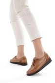 Artı-Artı014-BB-0050  Hakiki Deri Günlük Ortopedik Kadın Taba Babet Ayakkabı thumbnail 2