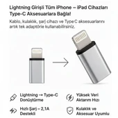SChitec Lightning to  Type-C Dönüştürücü Adaptör | iPhone Uyumlu Hızlı Şarj & Veri Aktarım Adaptörü thumbnail 4