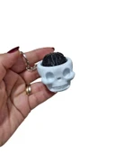 Siyah Kuru Kafa Beyin Klik Anahtarlık Araba Çanta Süs Click Anahtarlık - 1 Adet thumbnail 2