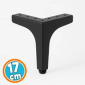 Mobilya Ayağı Dayanıklı Modern Tasarım Koltuk Sehpa Masa TV Ünitesi Uyumlu 17 cm Siyah Metal 4 Adet thumbnail 6