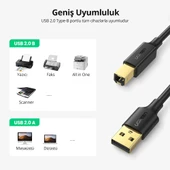 UGREEN USB den USB-B ye Yazıcı Tarayıcı Kablosu, 3 Metre, 10351 thumbnail 2