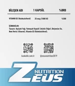 D3 VİTAMİN Zeus Nutrition 60 Kapsül x 2 Adet Hap Kutusu Hediye thumbnail 2