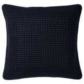 Minder-Kırlent Kılıfı, Koyu Mavi-Siyah Renk 50x50 Cm %100 Pamuk Ev Dekorasyon-Kılıf - 1
