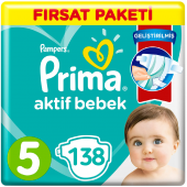 Prima Bebek Bezi 5 Beden Fırsat Paketi 11-16 Kg (3*46) 138 Adet thumbnail 1