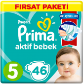 Prima Bebek Bezi 5 Beden Fırsat Paketi 11-16 Kg 46 Adet thumbnail 1