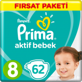 Prima Bebek Bezi Aktif Bebek 8 Beden 17+ Kg 2*31 62 Adet - 1