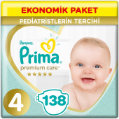 Prima Premium Care 4 Beden Ekonomik Paket 9-14 Kg (3*46) 138 Adet thumbnail 1