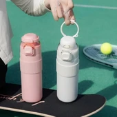 Paslanmaz Çelik Termos 700 ml-Tektuşla Açılır Çift Kullanımlı Kapak thumbnail 6