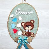 Lora Davet Erkek Bebek odası kapı süsü. Hastane kapı süsü. Duvar süsü (1 Adet) Mavi - 36012 - 2