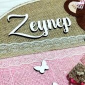 Lora Davet Kız Bebek odası kapı süsü, Hastane kapı süsü, Duvar süsü (1 Adet) Pembe - 36019 - 3
