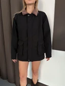 Astarlı Yaka Detaylı Artos Ceket Siyah St2651019 thumbnail 5