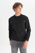 Erkek Interlock Sweatshirt Black Black L thumbnail 4