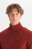 Erkek Half  Zip Sweatshirt Wine Wine XXL thumbnail 4