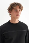 Erkek Interlock Sweatshirt Black Black L thumbnail 5