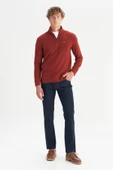 Erkek Half  Zip Sweatshirt Wine Wine L thumbnail 3