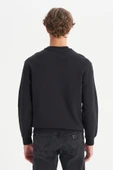 Erkek Patch Logo Sweatshirt Black Black L thumbnail 2