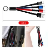 Anahtarlık Çoklu Şarj Kablosu 4 Başlıklı thumbnail 4