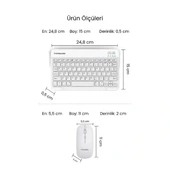 Beyaz Kablosuz Klavye Ve Mouse Seti thumbnail 3