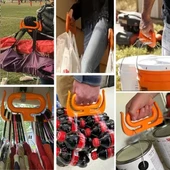 BUFFER® Ergonomik Poşet Taşıma Aparatı – Ağır Yük Taşıyıcı Tutacak, Elden Kesme Yapmayan Kolay Taşıma Kancası, Market ve thumbnail 4