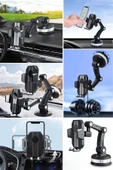 Jel Vantuzlu Cama Takılabilen Güçlü 360 Derece Dönebilen Ayarlanabilir Araç Içi Vantuzlu Telefon Tutucu thumbnail 5