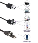 Endoskop 3 in 1 Yılan Kamera USB Micro Usb Type-C 2M Sert Kablo thumbnail 4