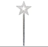 Yıldız Model Peri Asası Melek Asası Prenses Asası Metalize Gümüş Renk thumbnail 1