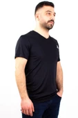 Kinetix SN-222 Neck Siyah Günlük Erkek V Yaka Tişört - 1