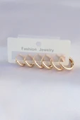 Pirinç Gold Renk Oval Küpe Seti - TJ-BKP8998 thumbnail 1