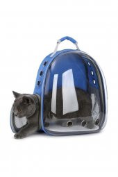 Siyah Şeffaf Astronot Kedi Köpek Taşıma Sırt Çantası 45x36x25 Cm - 4