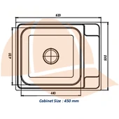 63 X 50 Mutfak Eviyesi 6350gr Keten Sol Damlalıklı thumbnail 2