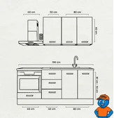 190 cm Mutfak Dolabı  MDF Kapak Tezgah Dahil YRKN190 100 thumbnail 2